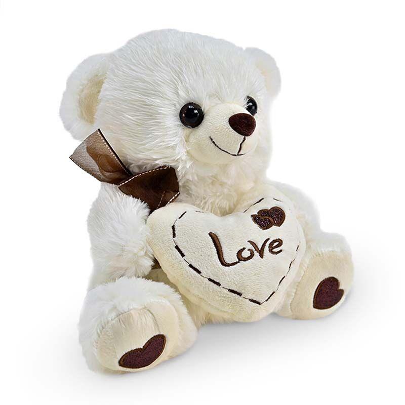 AMEK Мече со срце кафењо 20см