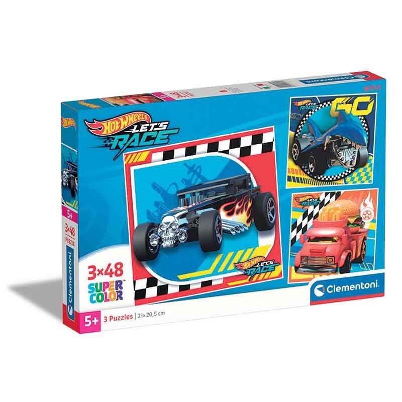 Clementoni puzzle za djecu Сложувалка Supercolor Hot Wheels 3x48 пар 5+