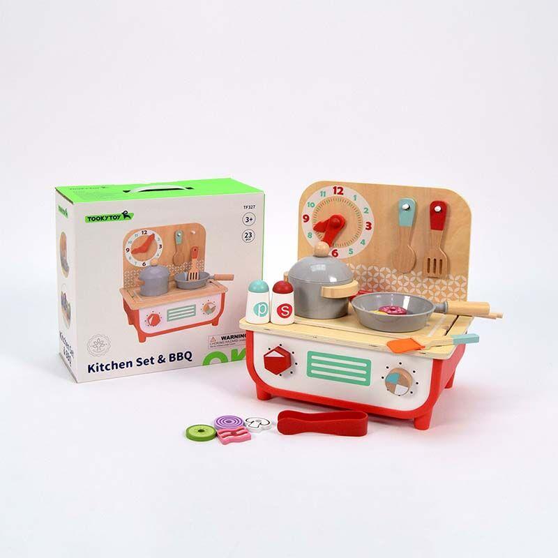 LOCO CROCO Дрвена играчка кујна со скара