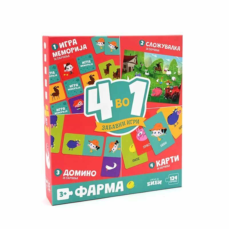 LOCO CROCO Друштвена игра фарма 4-1 Биби и Боби