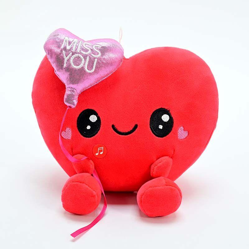 AMEK Срце со балон виолетово со звук 23см