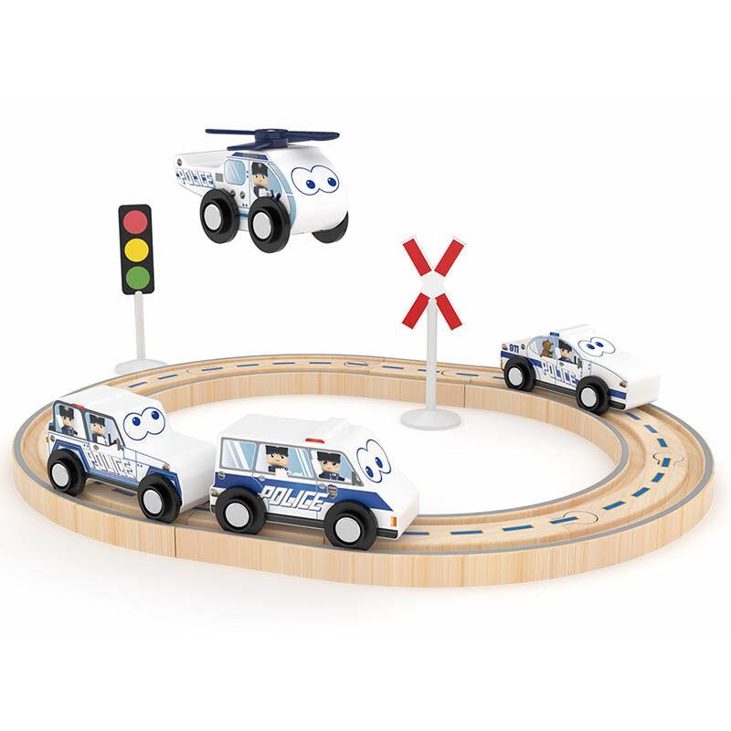 J'adore Дрвена играчка полиција голем сет JD833490