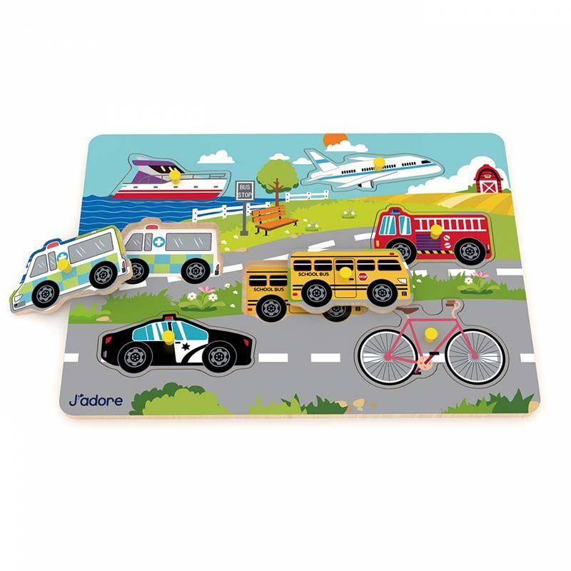 J'adore Дрвена едукативна табла транспорт JD842039