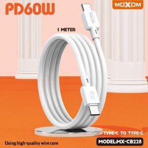MOXOM Дата Кабел MX-CB228 60W Type-C Кон Type-C, Бел