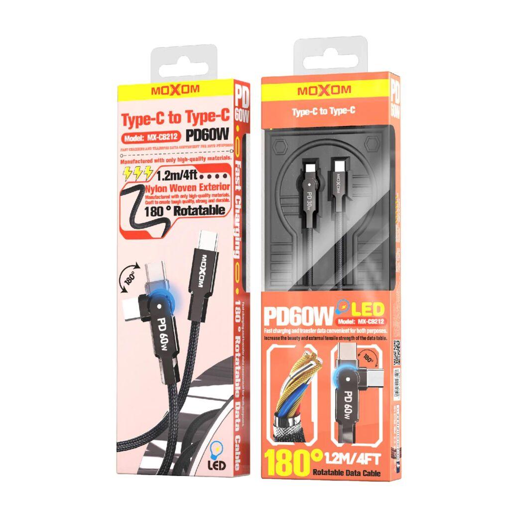 MOXOM Ротирачки Дата Кабел MX-CB212 60W Type-C Кон Type-C