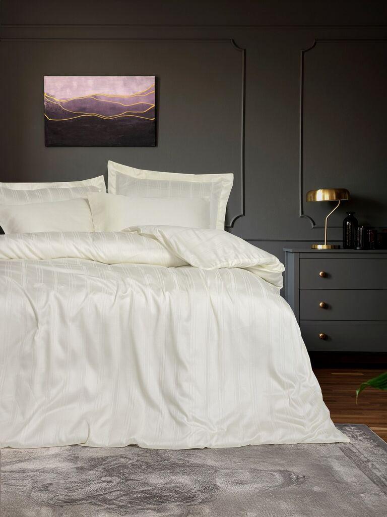 Комплет навлаки за јорган со двојни пруги L'essentiel Maison, бела