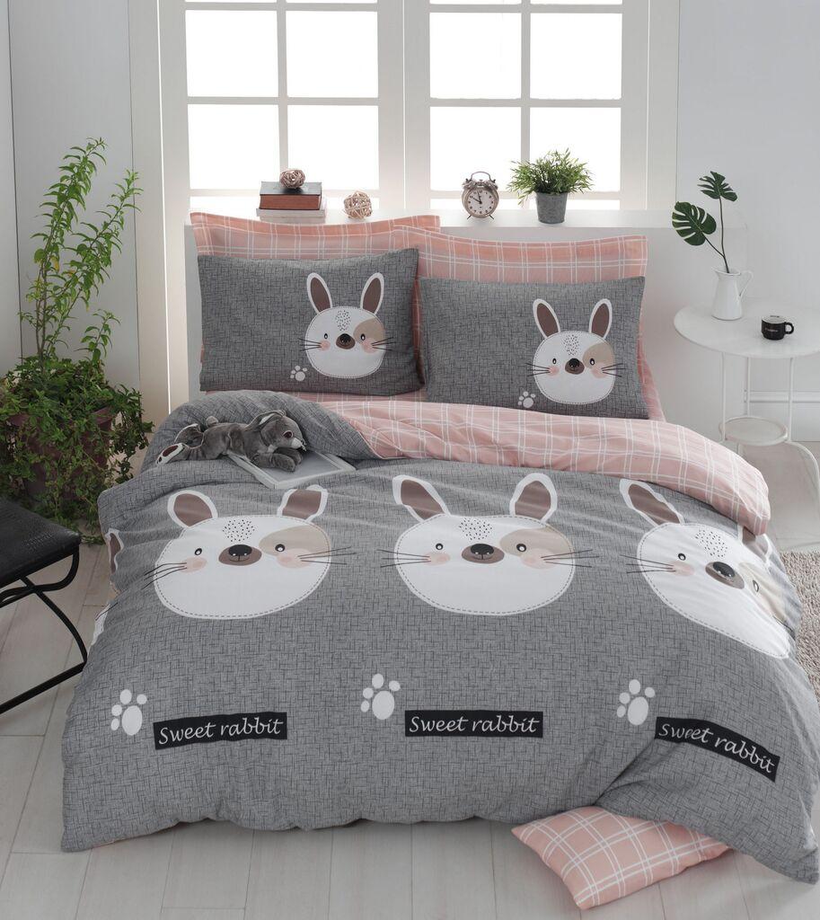 Комплет постелнина L'essentiel Maison Tavsancik, 200x220 cm, сиво-розова