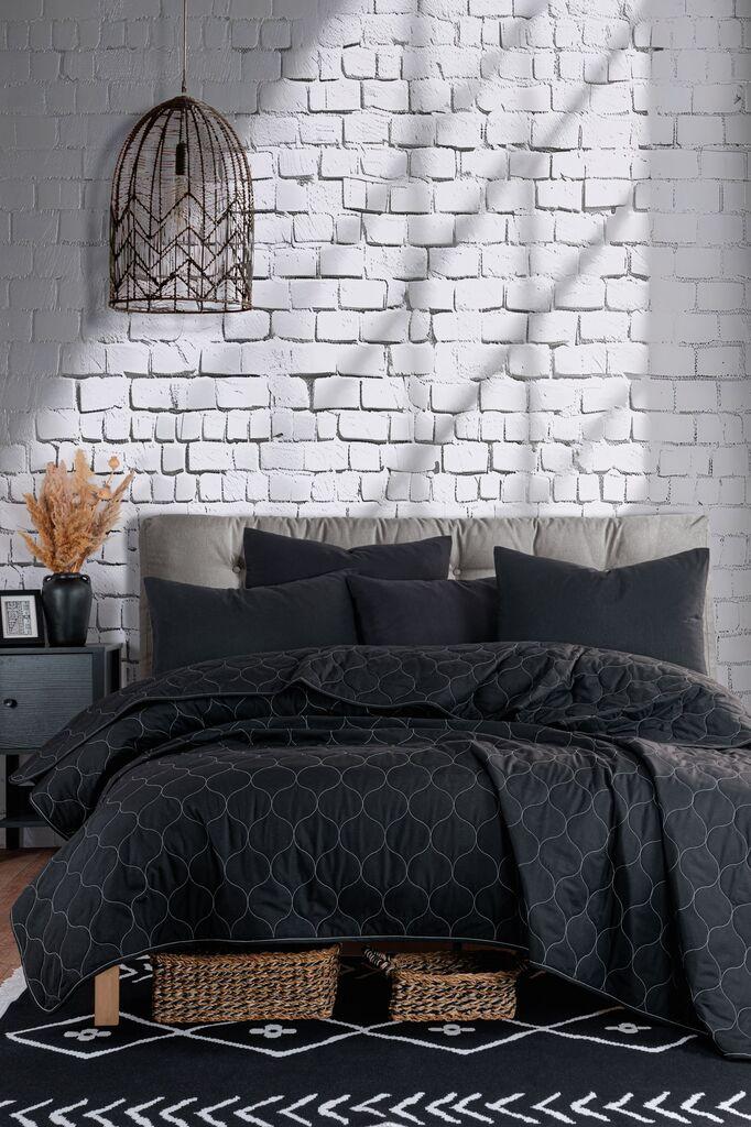 Комплет постелнина L'essentiel Maison Солидна, 200x220 cm, црна