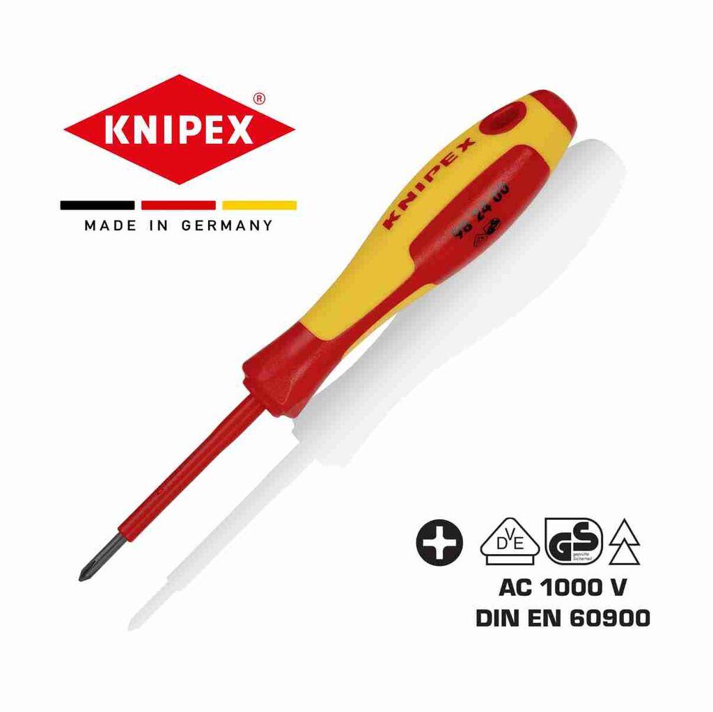 KNIPEX Електричарски одвртувач PH0 162мм VDE 1000V Knipex  98-24-00