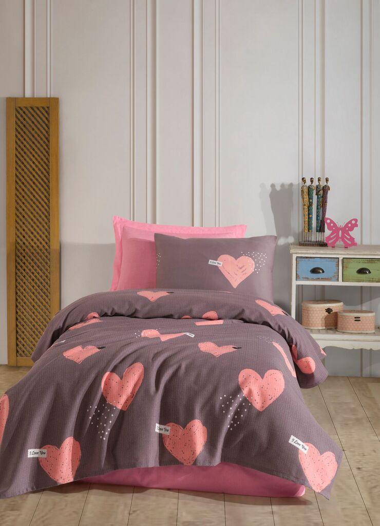 Комплет постелнина L'essentiel Maison Јана, 160x240 cm, кафеава