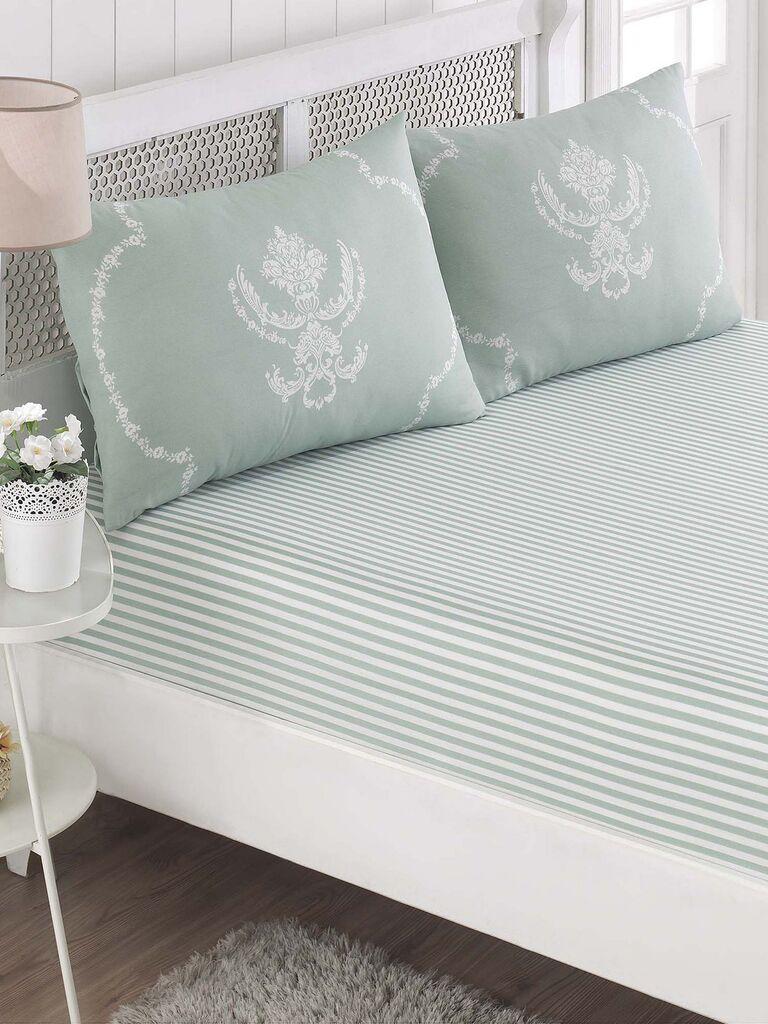 Комплет чаршафи и 2 навлаки за перници L'essentiel Maison Pure, 200x220 см, ментол боја