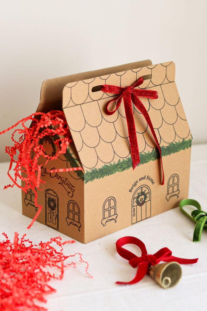 Аберто Дизајн Божиќна декоративна кутија BSY614, кафеава