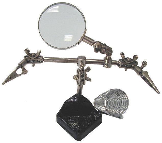 Alfa Electric Трета рака со лупа 2 диоптри + држач за лемилица  AE-10G