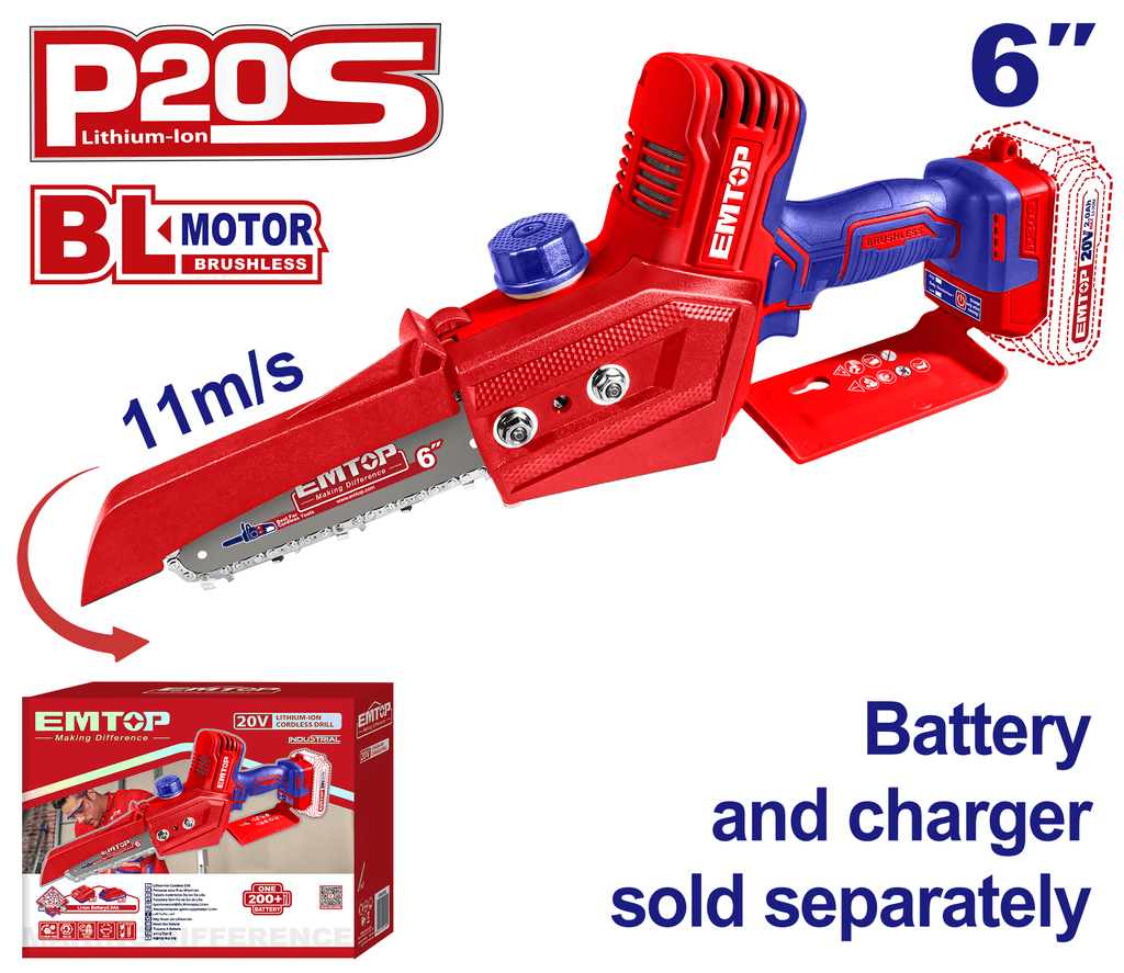 EMTOP Батериска пила за гранки ELGA2068 20V