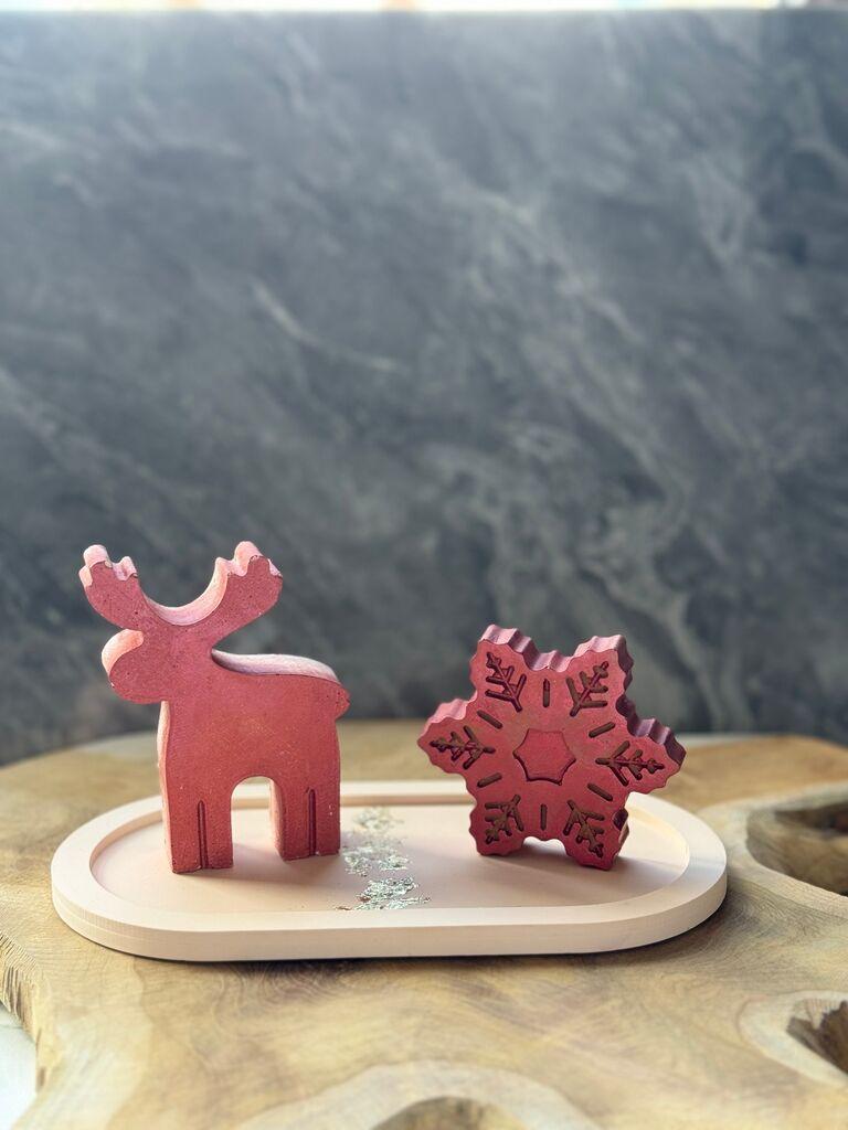 Аберто Дизајн Декоративна фигура Божиќен камен, црвена