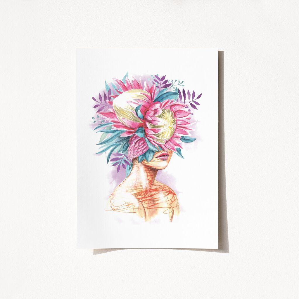Постер Wallity Flower Lady-2098, 29,7x42 см