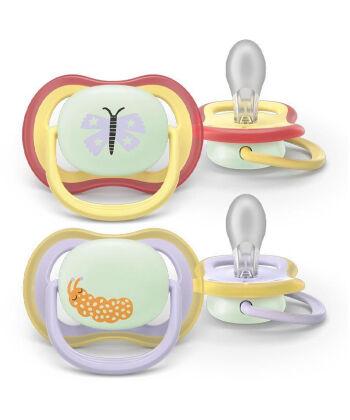Ноќна цуцла Philips Avent Sthir Air за девојчиња, 0-6 месеци, 2 парчиња