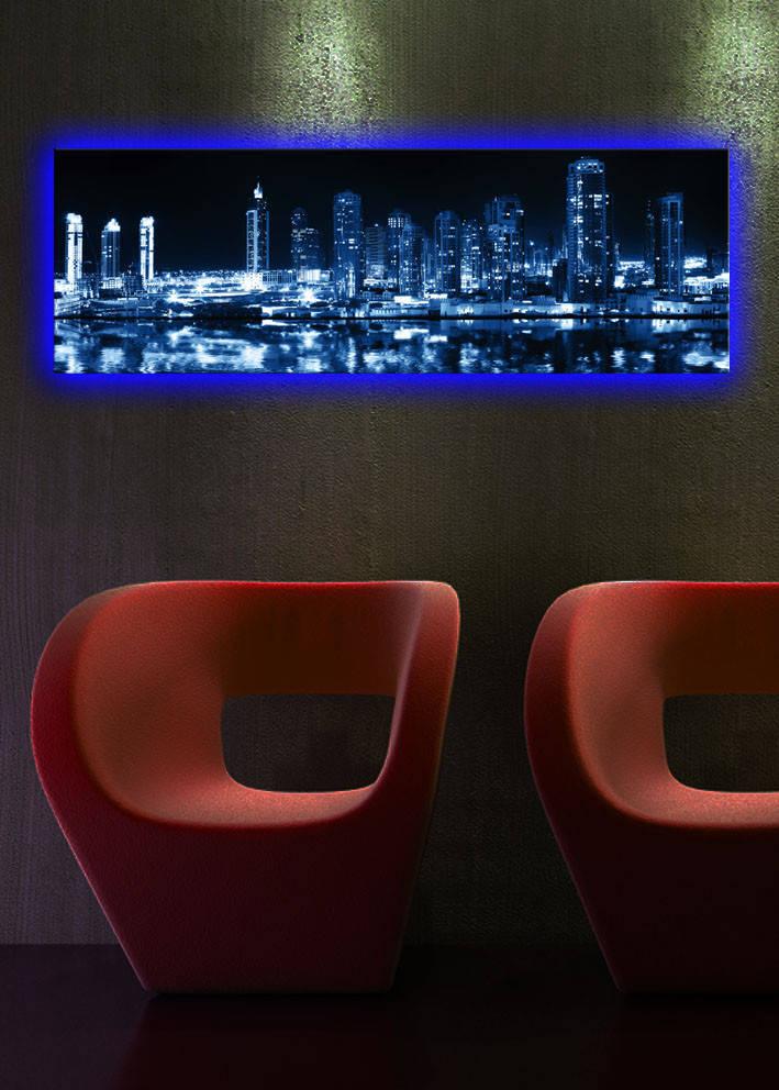 Слика „Волити" на платно со LED осветлување 30x90 см