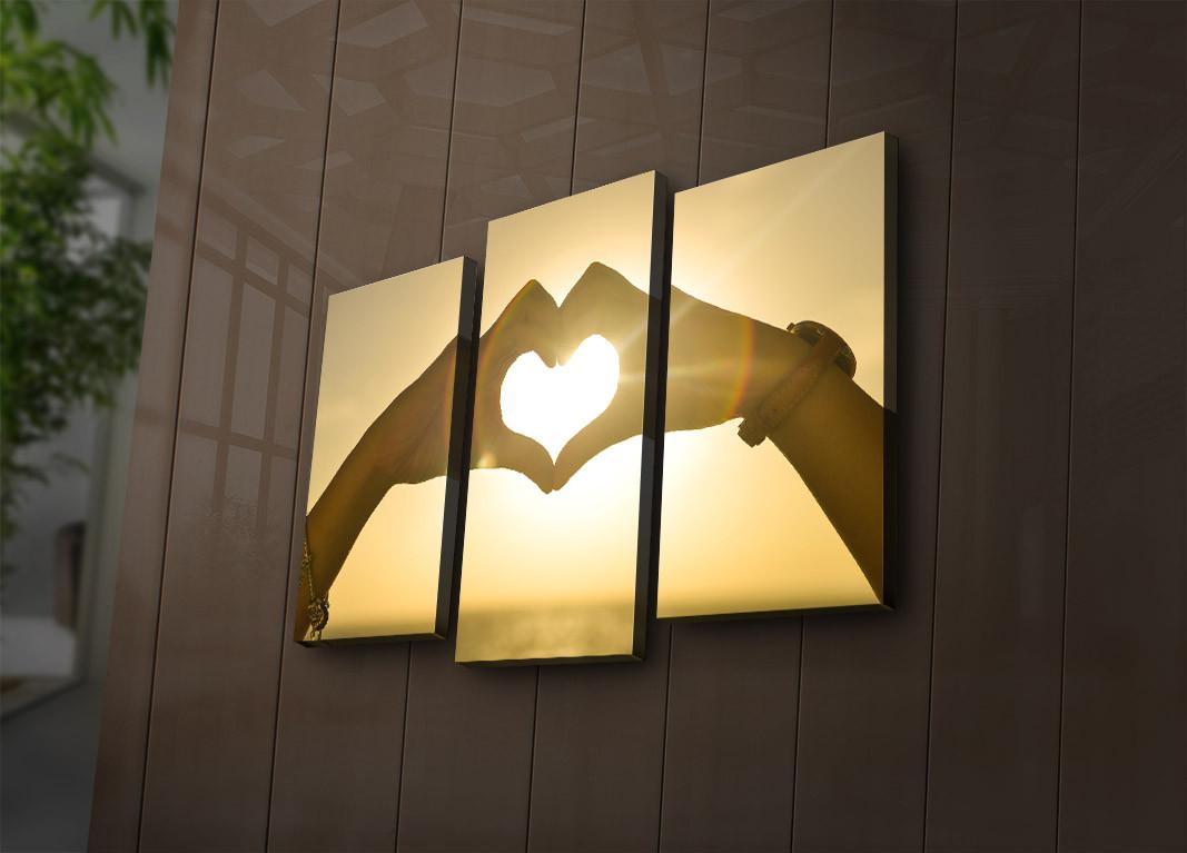 Слика на платно од 3 дела на Wallity со LED осветлување