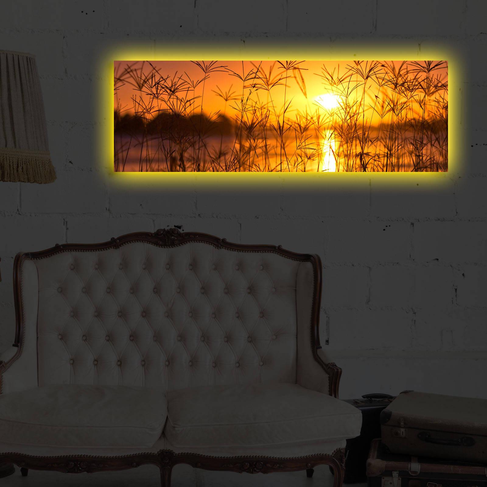 Слика „Волити" на платно со LED осветлување 30x90 см