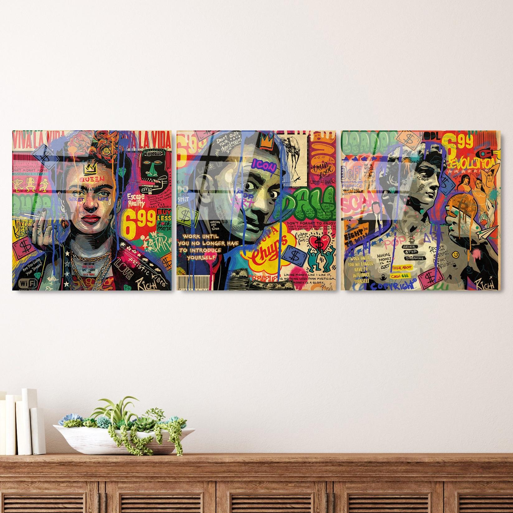 Wallity слика од калено стакло од 3 дела