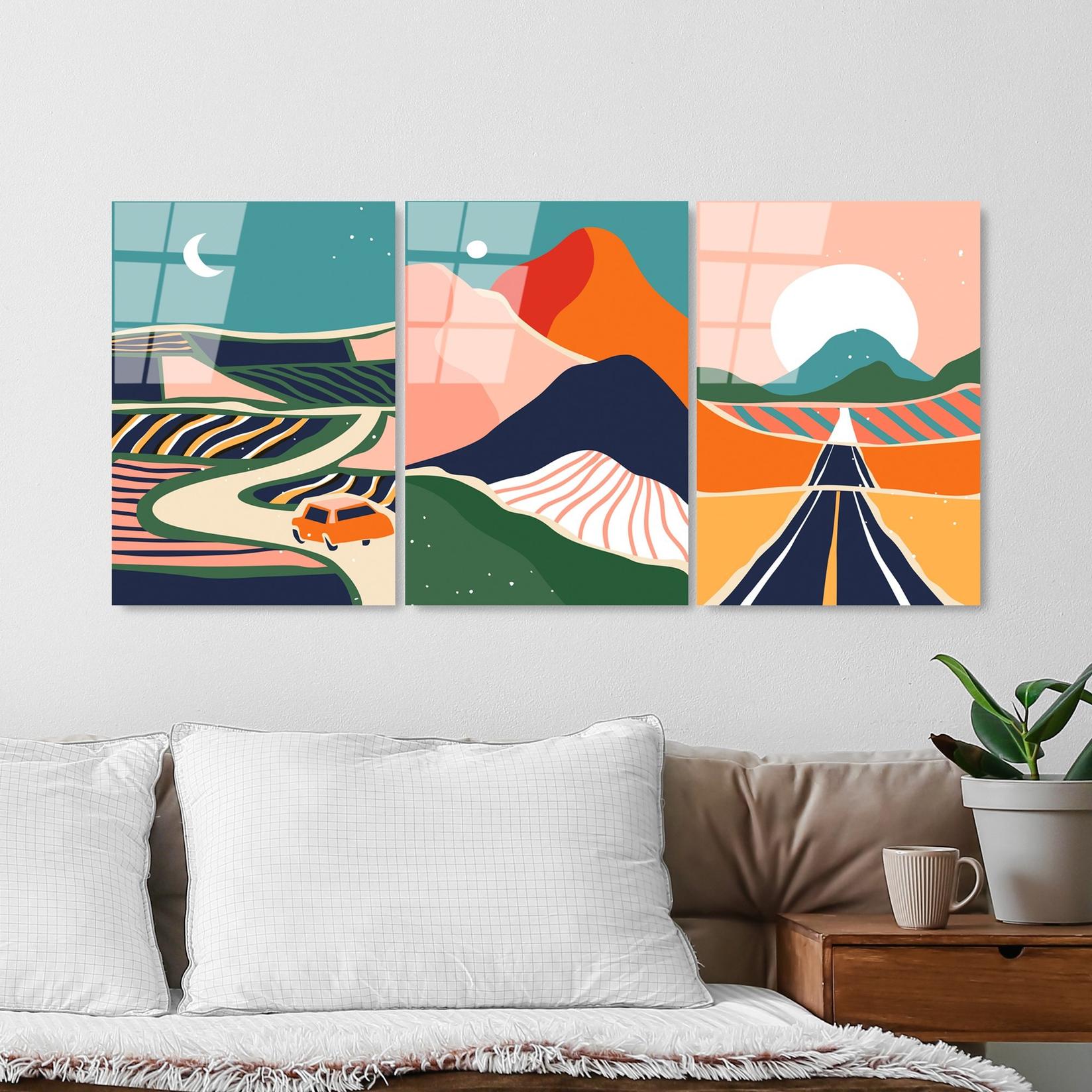 Wallity слика од калено стакло од 3 дела