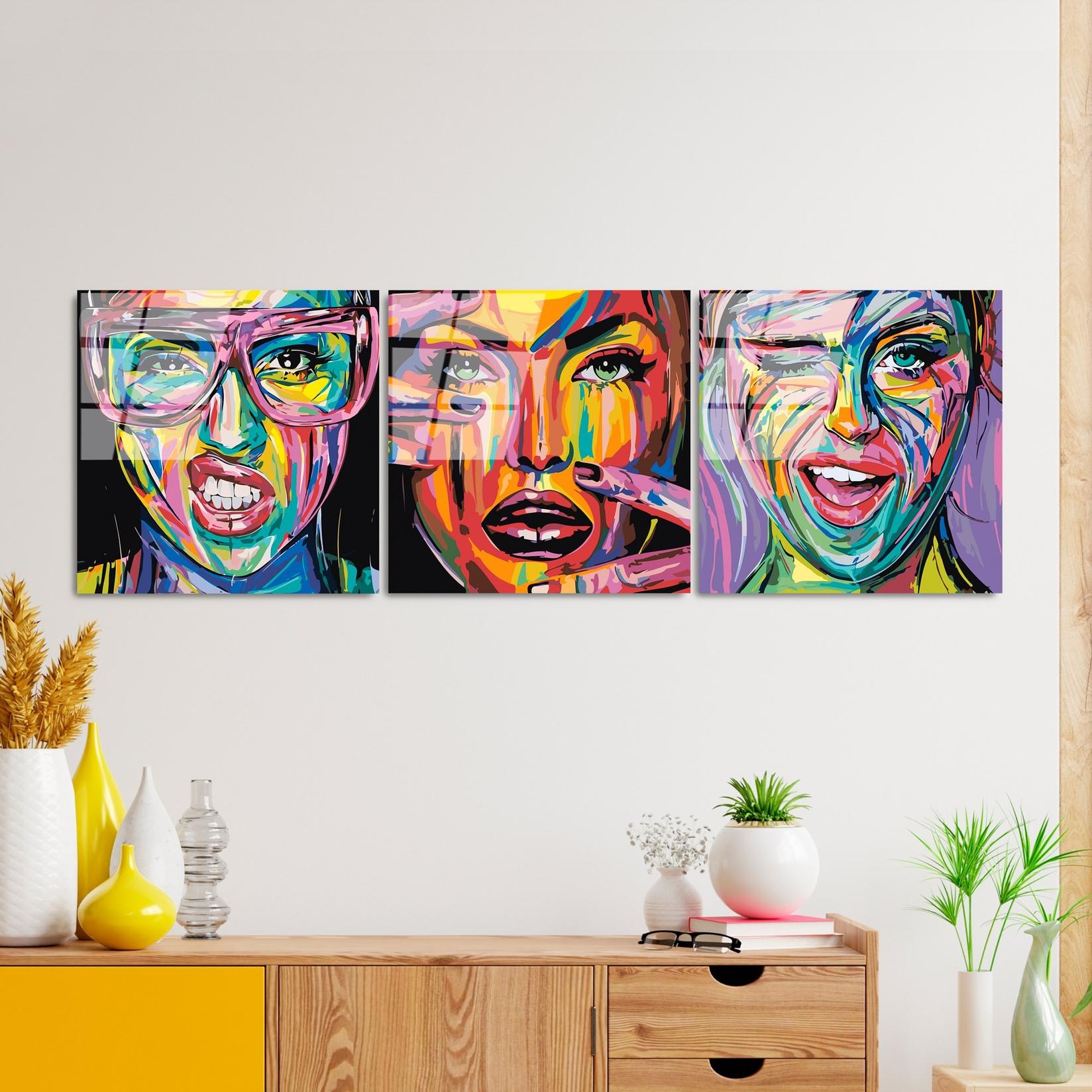 Wallity слика од калено стакло од 3 дела