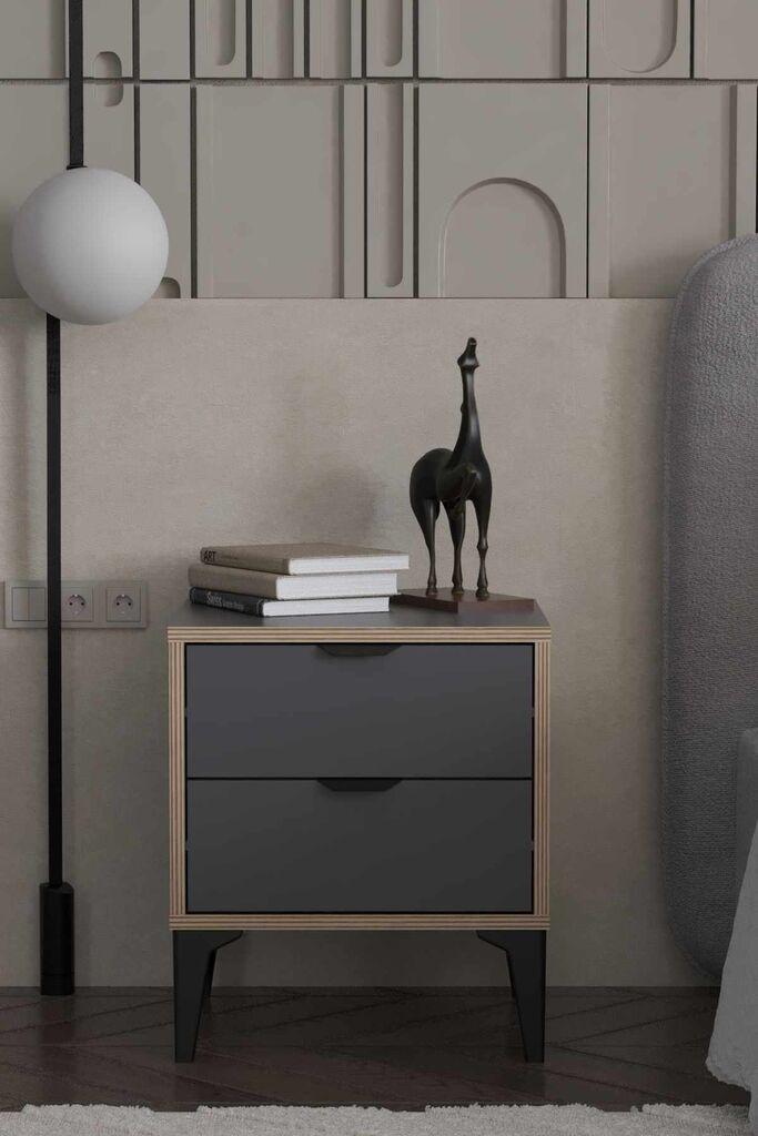 Ноќна масичка Hanah Home Arden, 45 x 52 x 40 см, антрацит