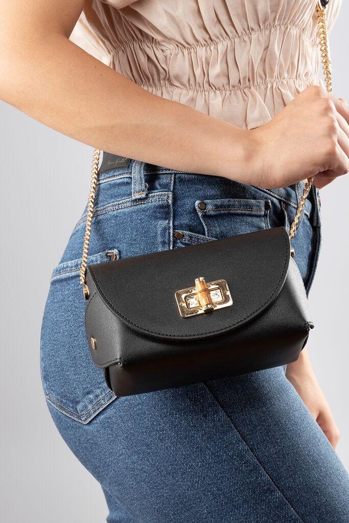 Женска чанта Bemiss Fonte, 18 x 8 x 11 см, црна