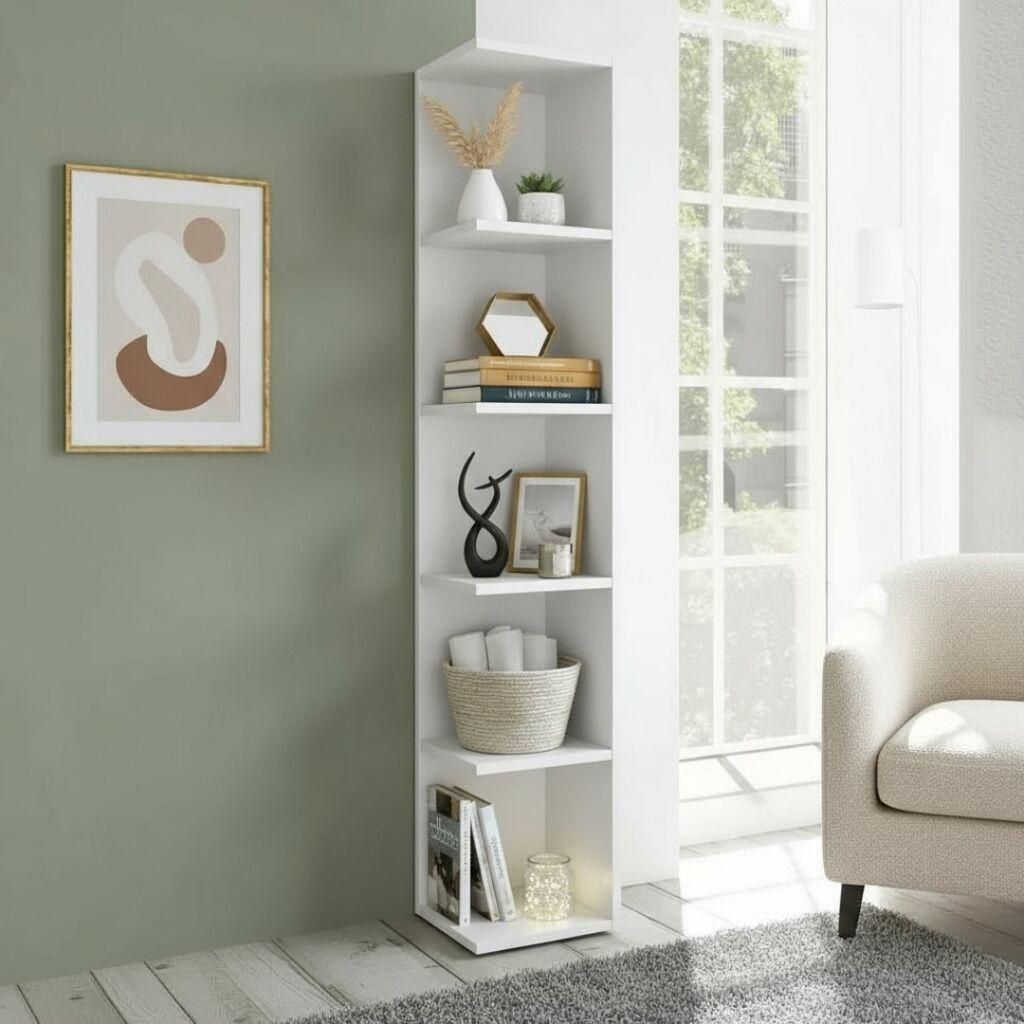 Sitonia Полица Агол бела - 26 × 24 × 142 см