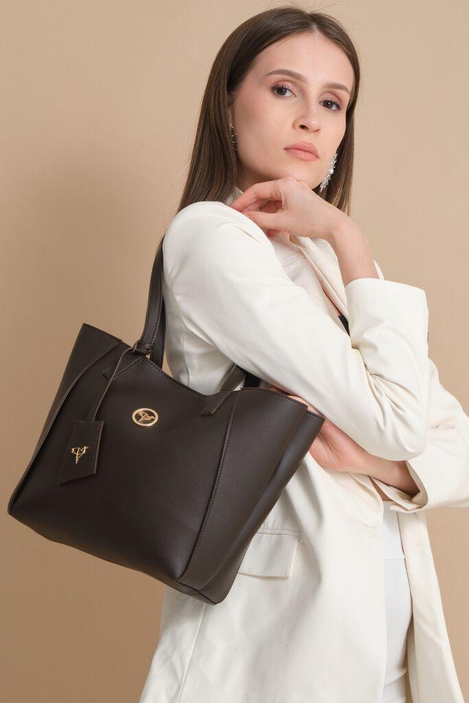 Женска чанта Гарбалија Софија, 34 x 12 x 24 см, кафеава