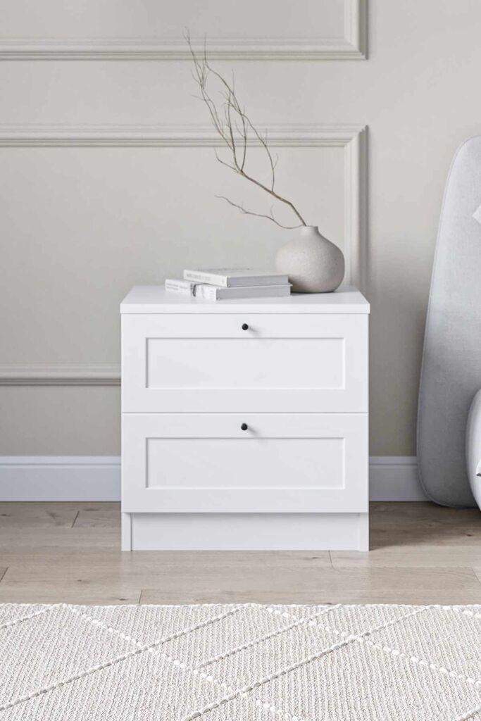 Ноќна масичка Hanah Home Terra, 50 x 42 x 51 см, бела