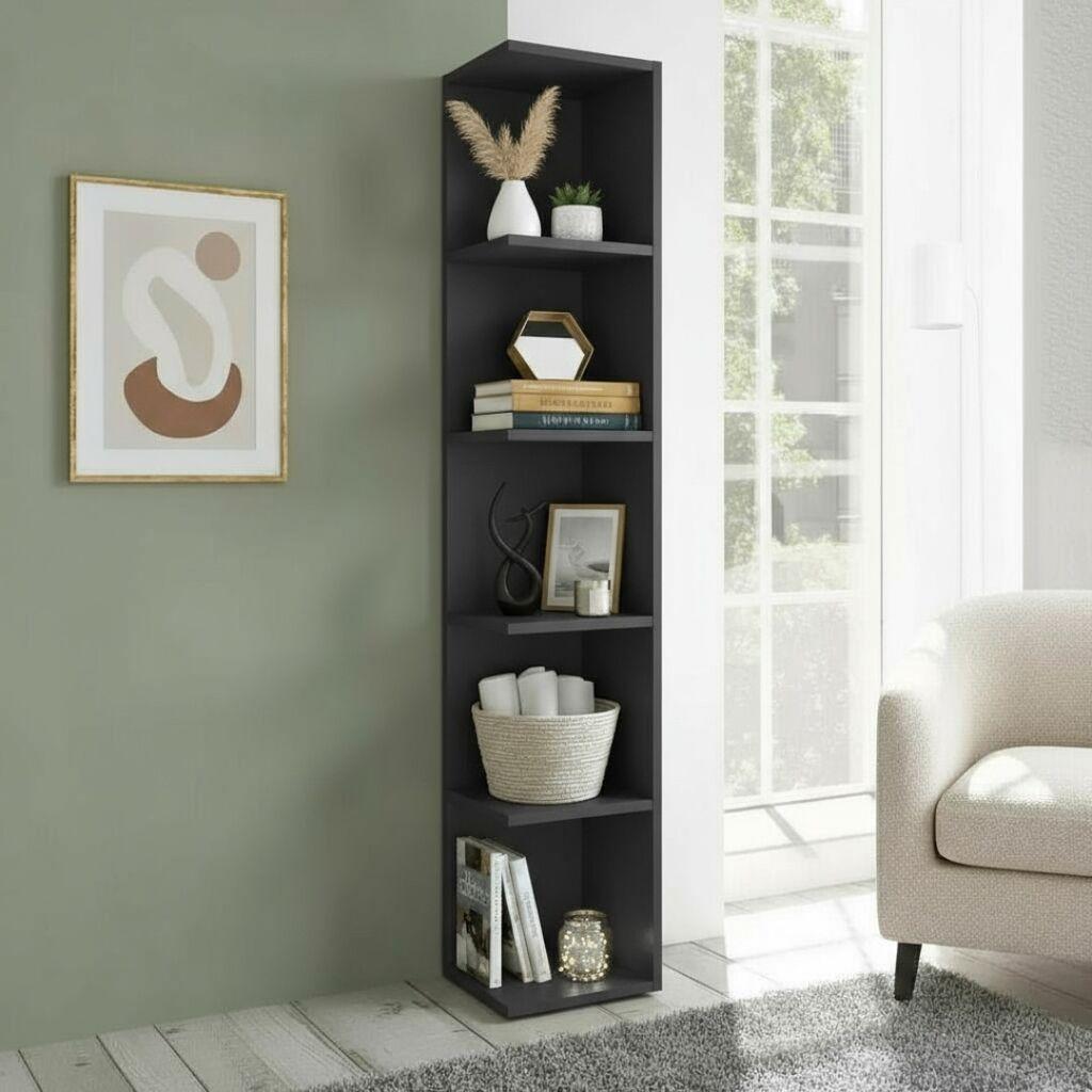 Sitonia Полица Агол антрицит - 26 × 24 × 142 см