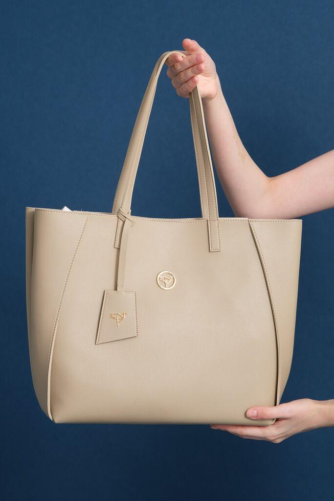 Женска чанта Гарбалија Софија, 42 x 14 x 30 см, беж