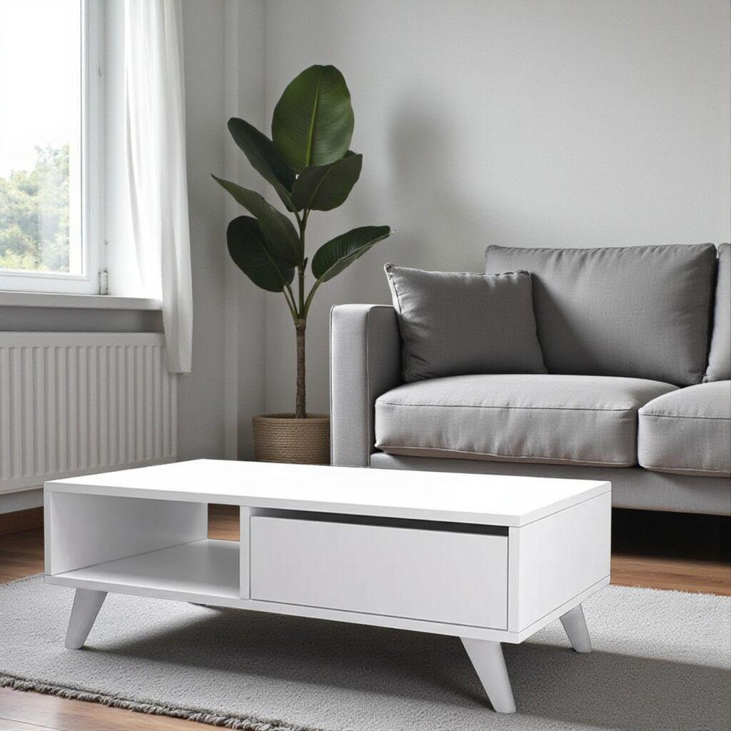 Sitonia Клуб маса Ароса бела - 90 × 50 × 43 см