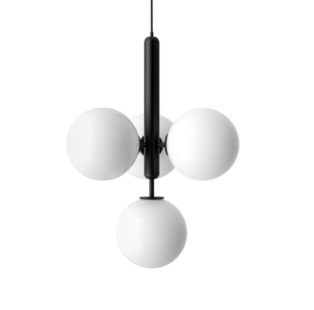 Gioia Црн Висечки Лустер Milky 4*G9