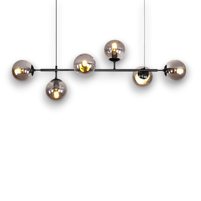 Julia Црн Висечки Линиски Лустер-Smokey Grey 6*Е27