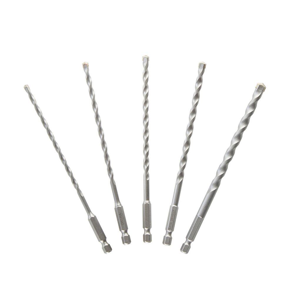 Dewalt Бургии со прифат 1/4 за бетон, дрво, пластика 5 pcs 4-8mm