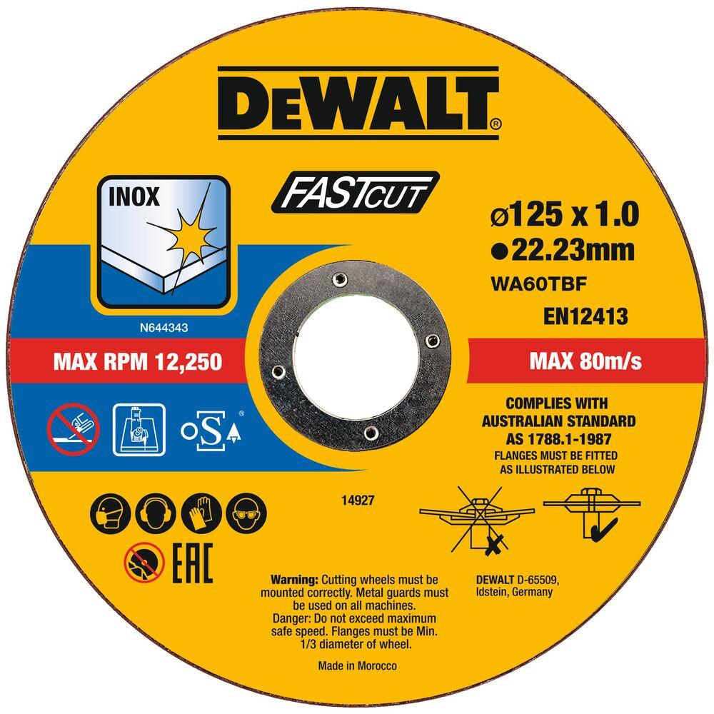 Dewalt Диск за сечење метал 125 x 1 x 22.2mm INOX 100pcs