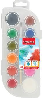 Optima Водени бои оптима /12 пвц големи 100010