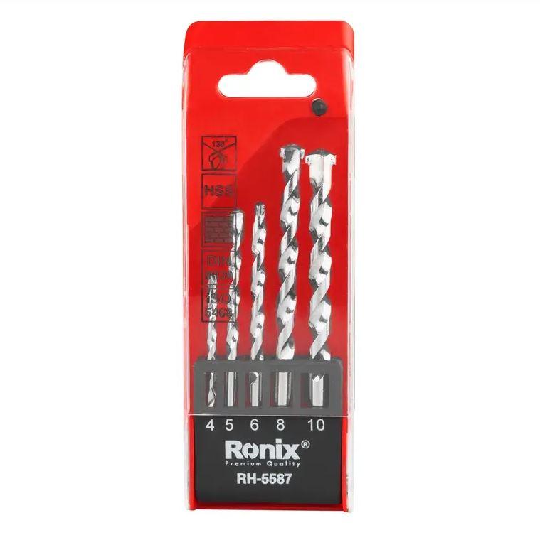 Ronix Сет од 5 парчиња бургии за бетон 4-5-6-8-10мм RH-5587