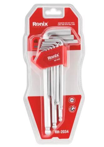 Ronix Сет инбус клучеви 9 парчиња 1.5/2/2.5/3/4/5/6/8/10, магнетизирани  RX-2034