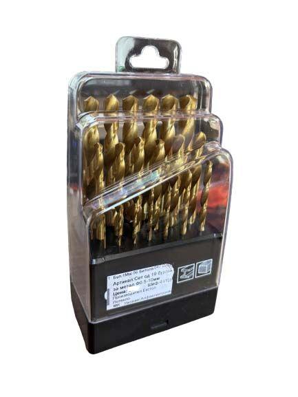 Alfa Electric Сет од 19 бургии за метал Ø0.5–10мм, обложени со титаниум