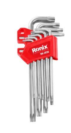 Ronix Сет од L-клучеви Torx магнетизирани 9 парчиња T10 до T50  RX-2036
