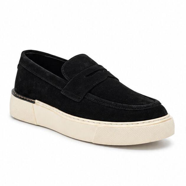 Машки патики Black Suede Penny Loafer