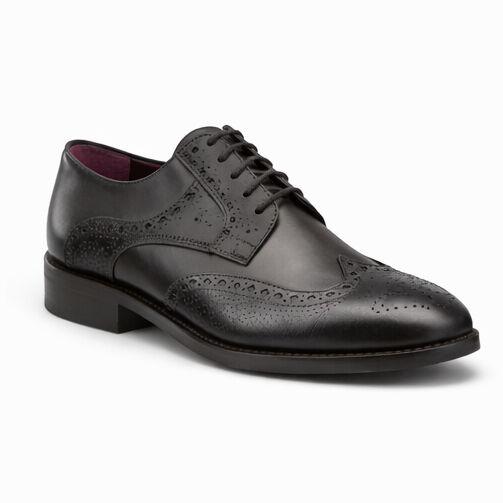 Машки чевли Brogue Derby од црна кожа