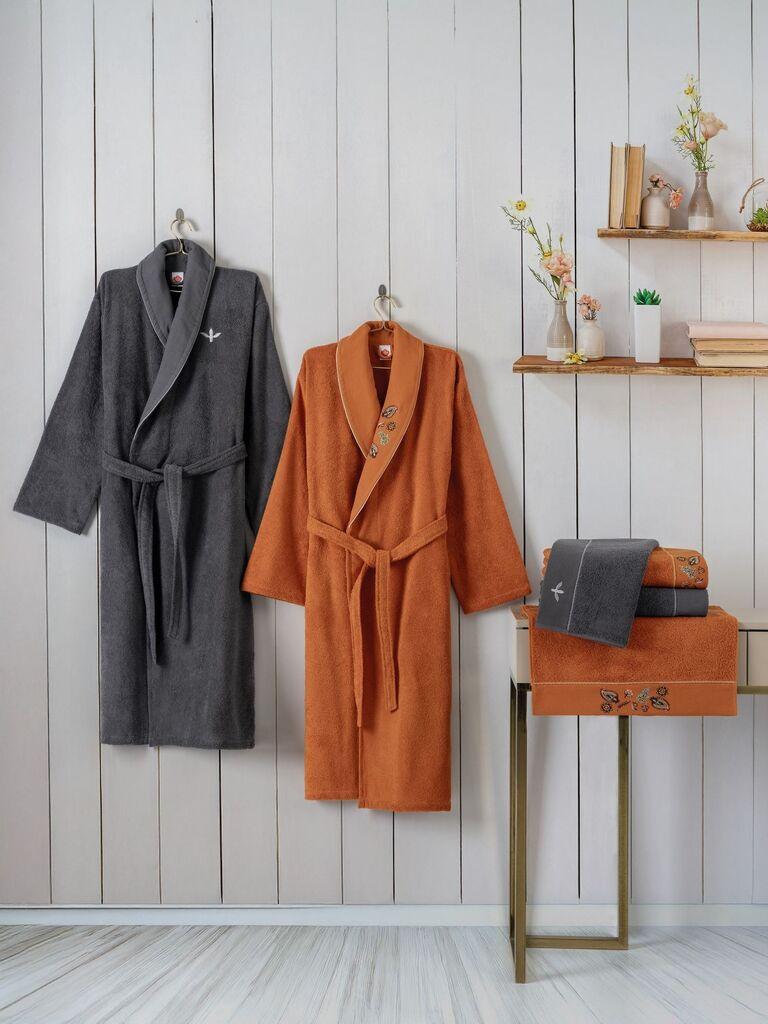 Комплет бањарки L'essentiel Maison Family со крпи Далила, антрацит-кафеава