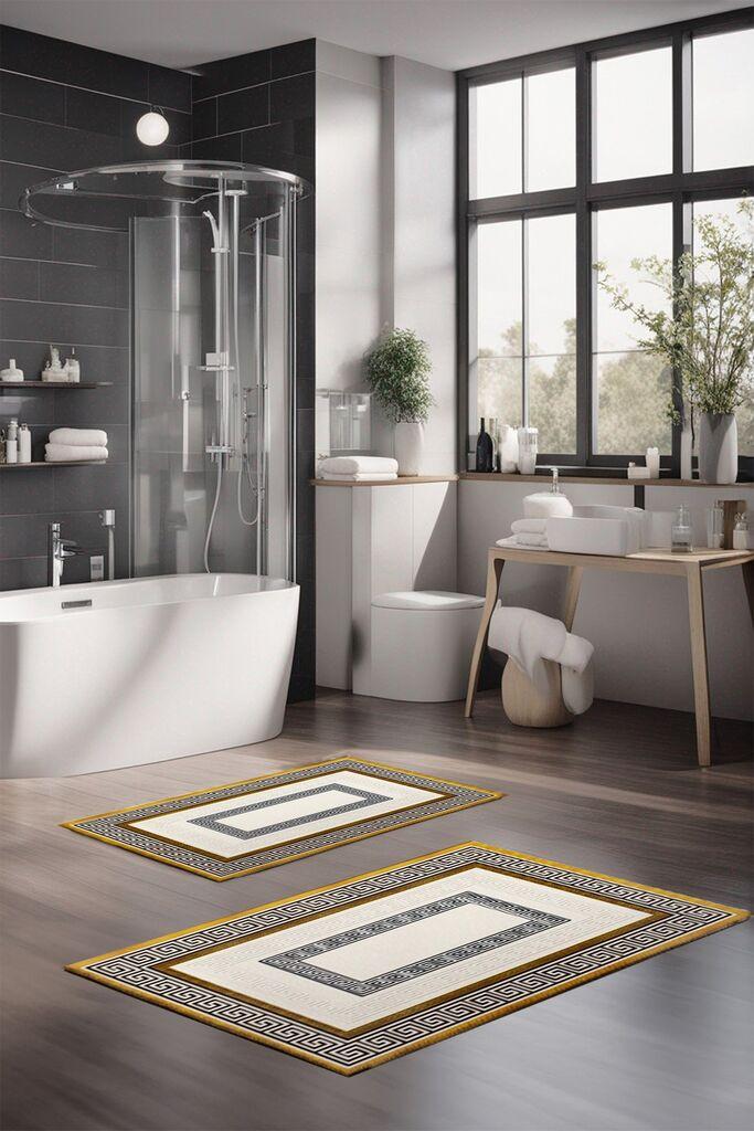 Комплет душеци за бања L'essentiel Maison CT-5076, бело-црно