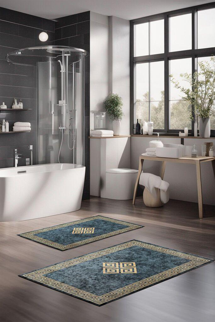 Комплет душеци за бања L'essentiel Maison CT-5069, сино-златна