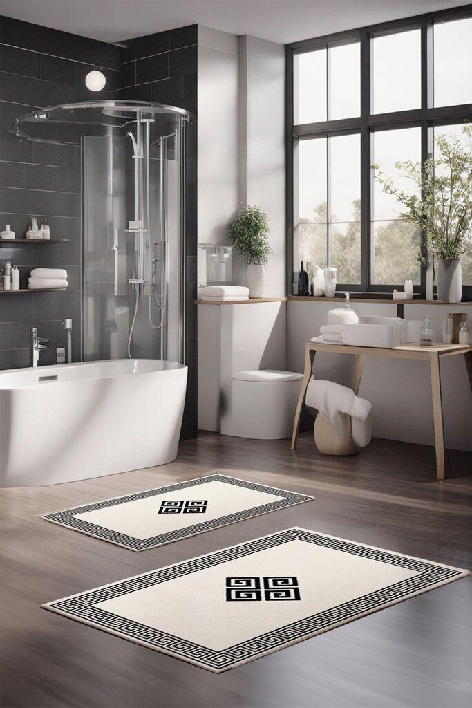 Комплет подлошки за бања L'essentiel Maison CT-5068, црно-бели